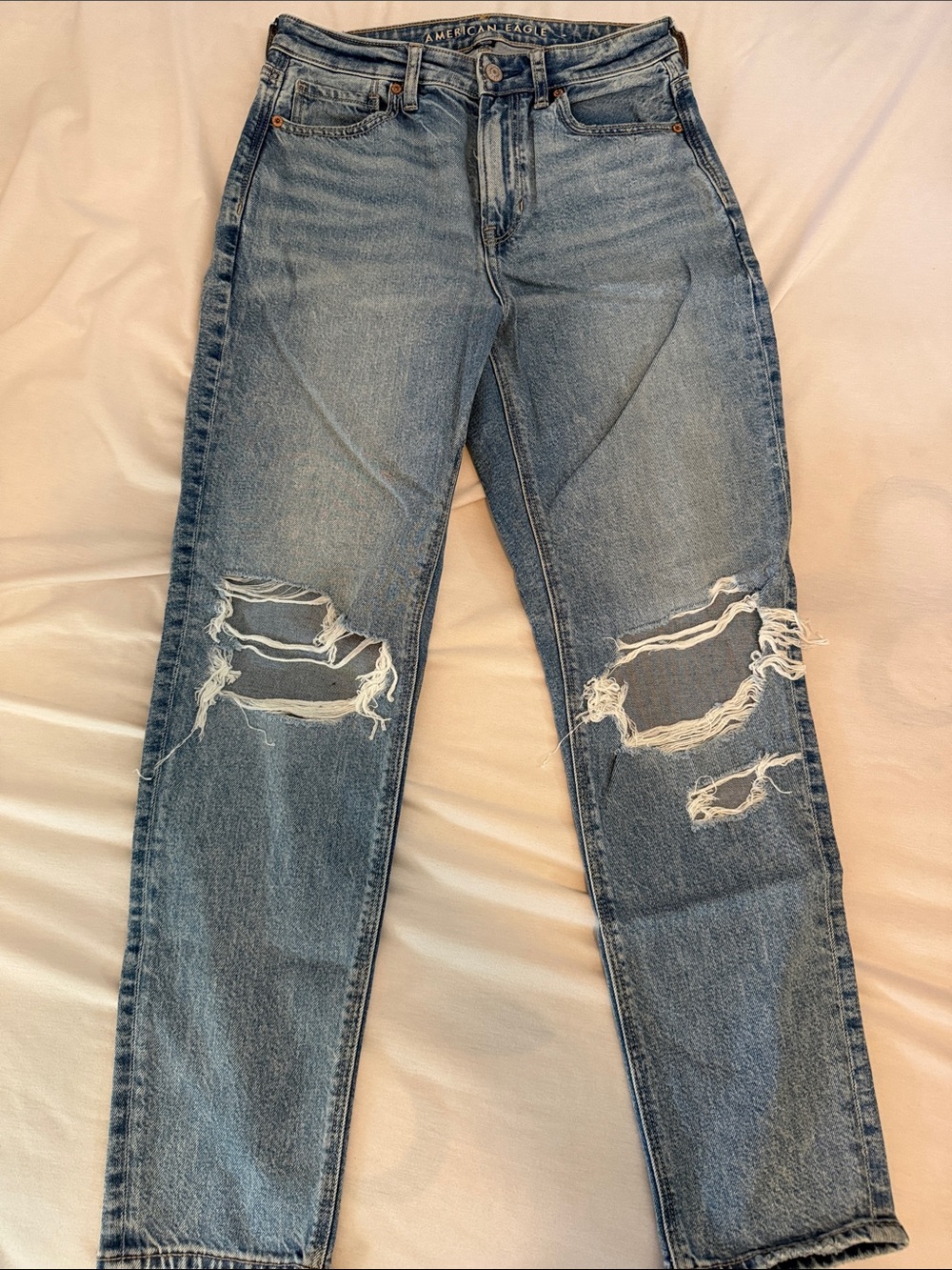 American Eagle Outfitters Light Blue Distressed Boyfriend Jeans